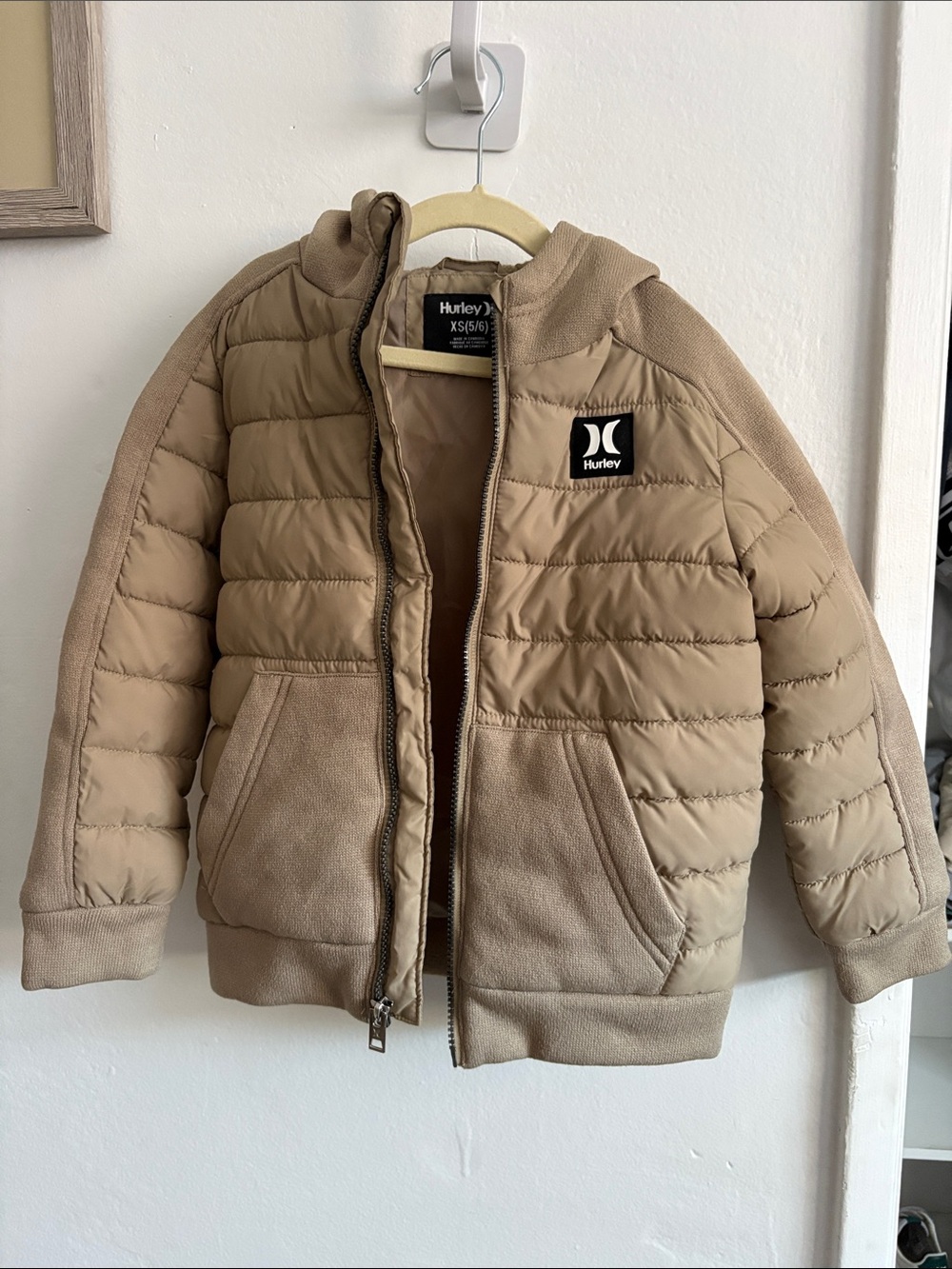Hurley Kids Tan Puffer Jacket